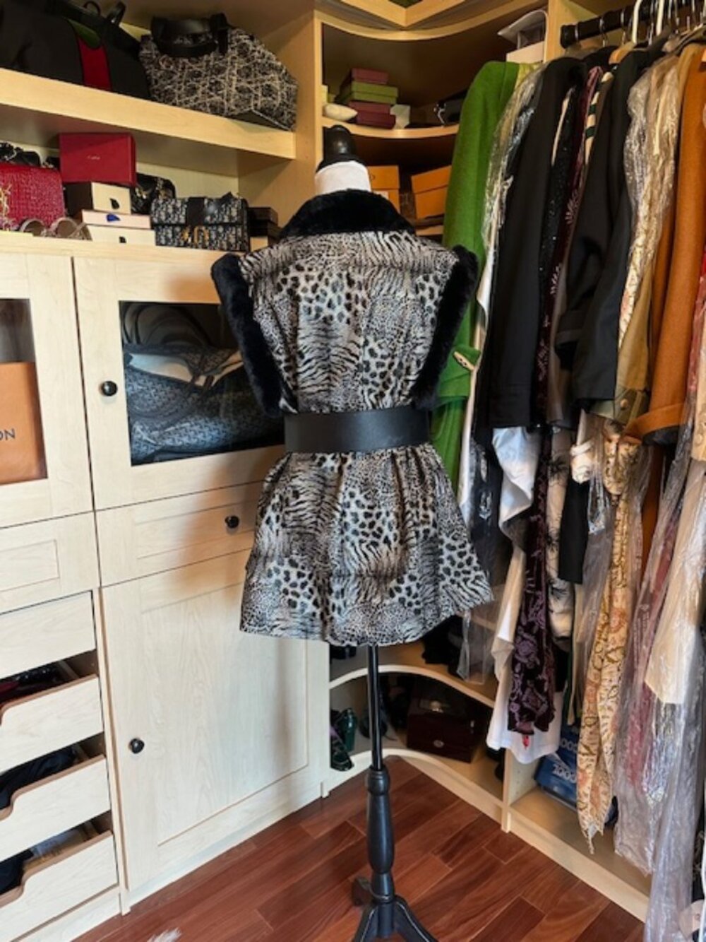 Bob Mackie Animal Print Vest Black Size XXL - Picture 2 of 8